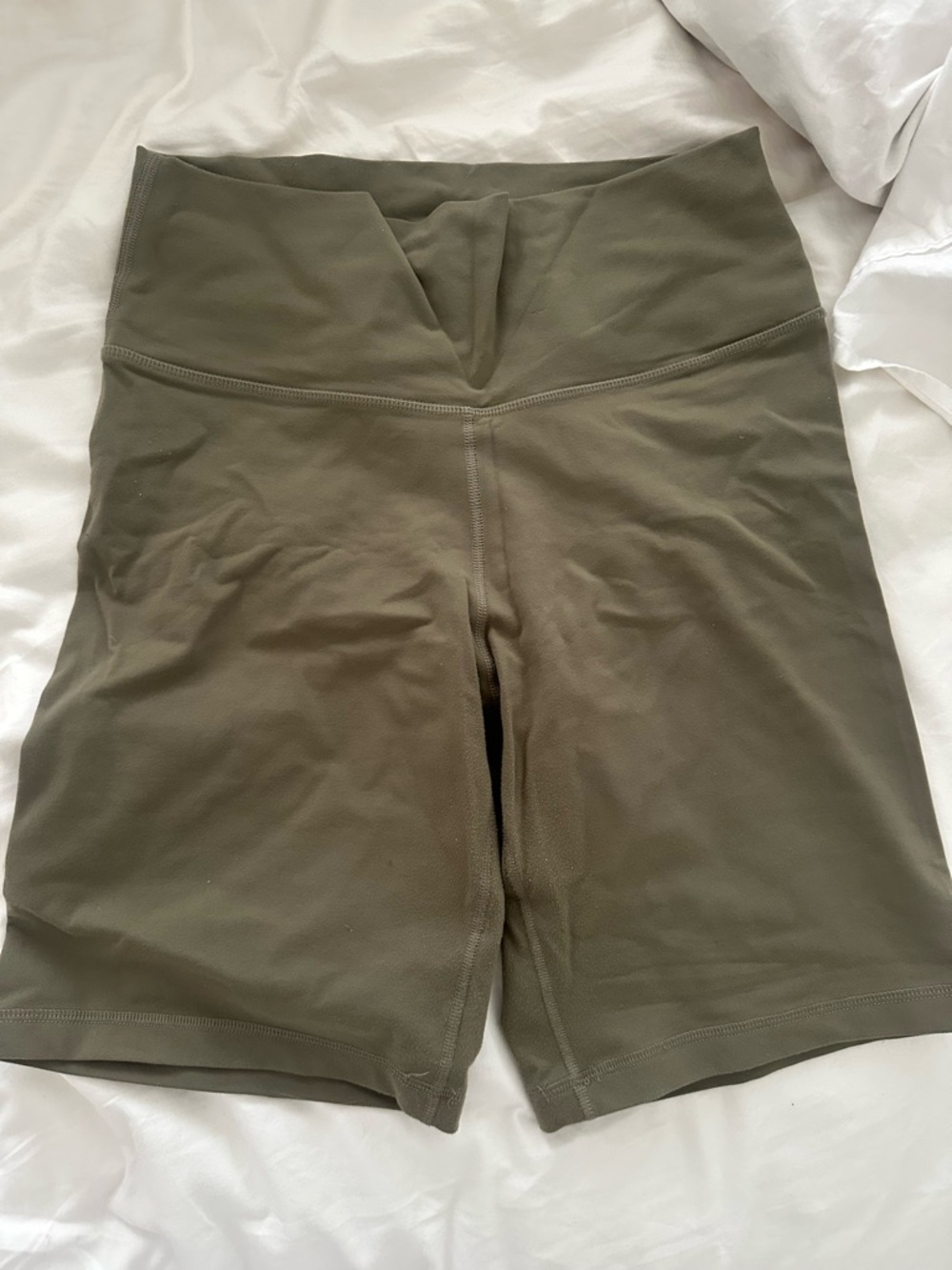 High-Waist Olive Green Women’s Bike Shorts
